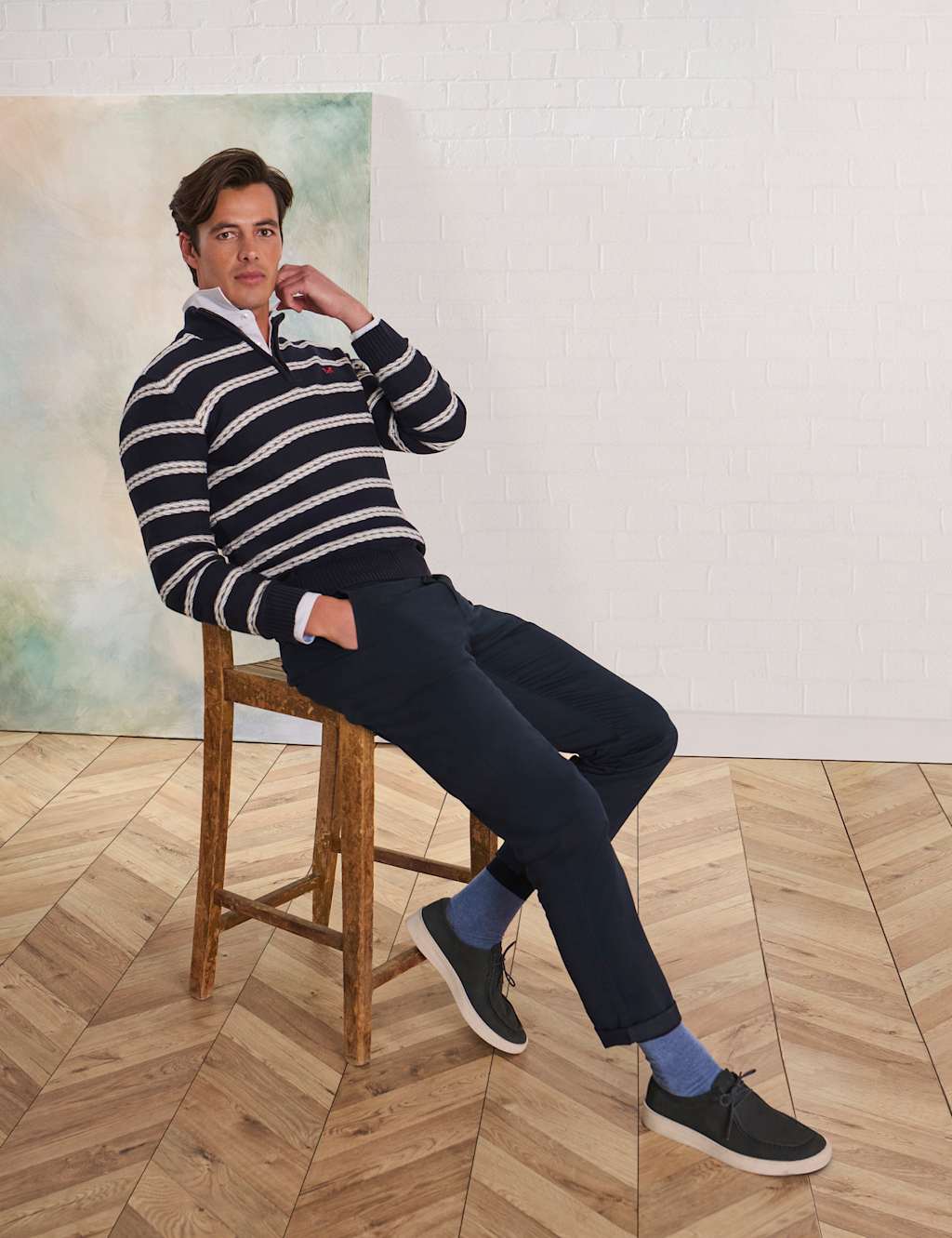 Pure Cotton Cable Knit Half Zip Jumper 7 of 7