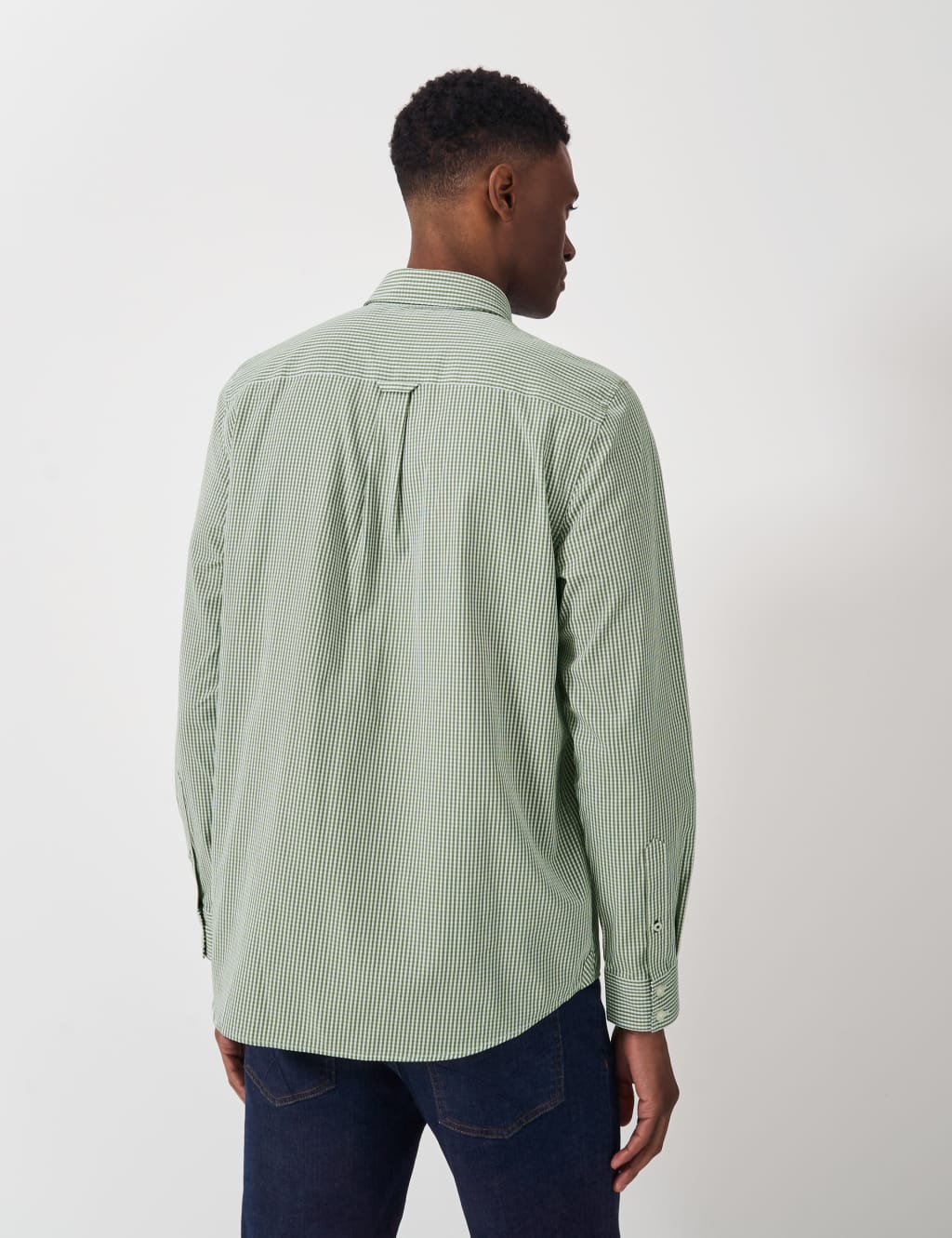 Pure Cotton Micro Gingham Check Oxford Shirt 5 of 6