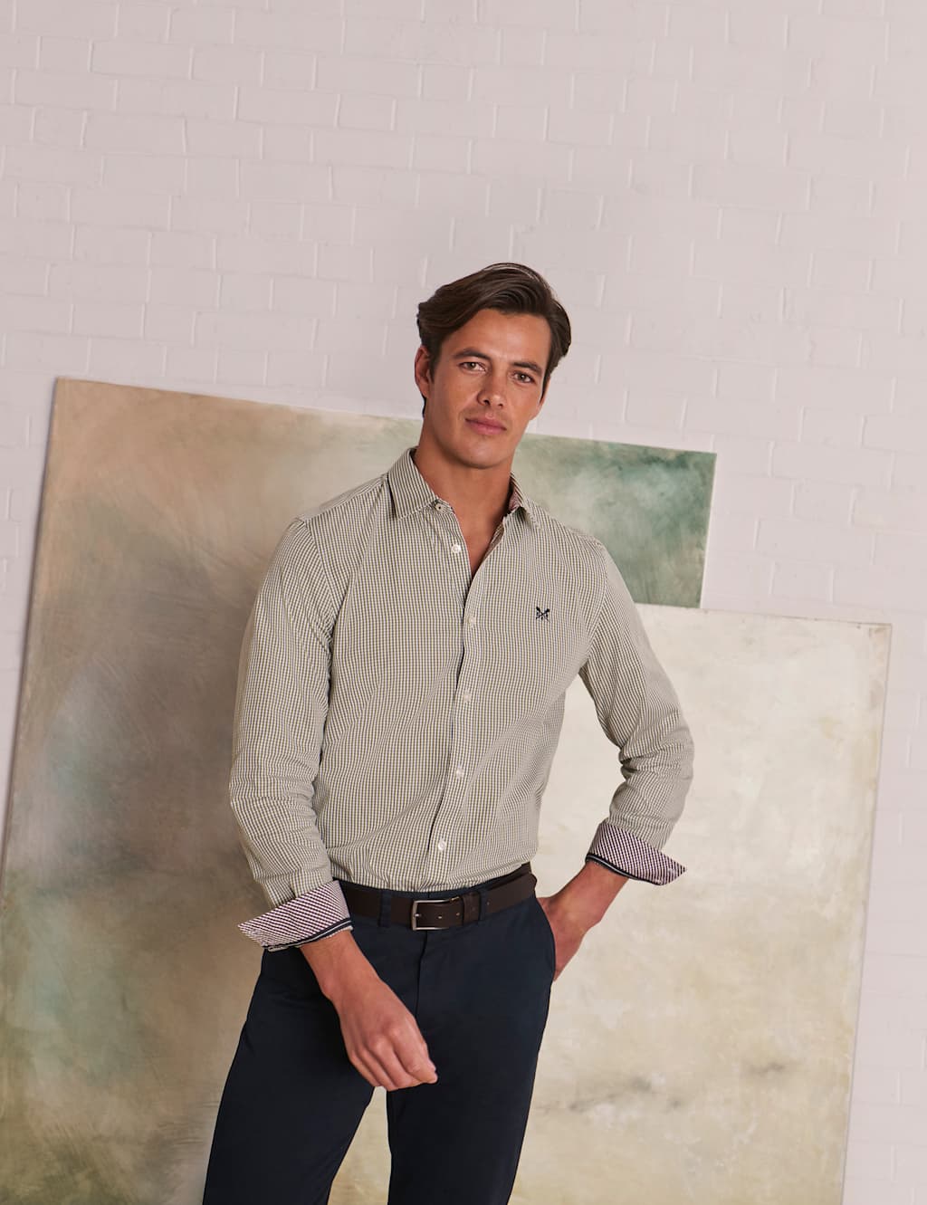 Pure Cotton Micro Gingham Check Oxford Shirt 6 of 6