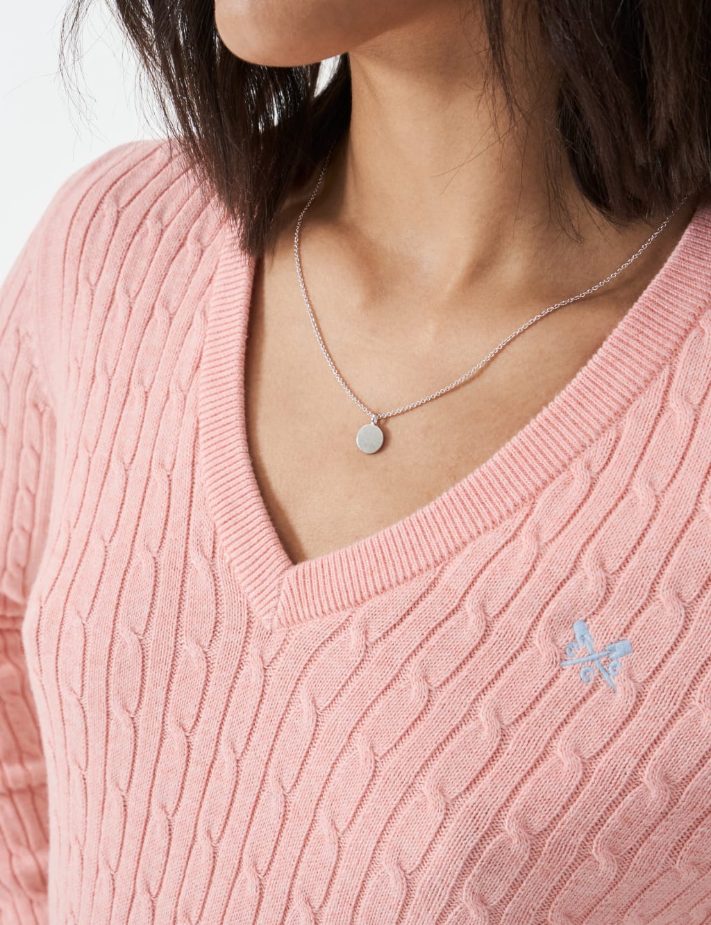 Cotton Rich Cable Knit V-Neck Jumper 5 of 5