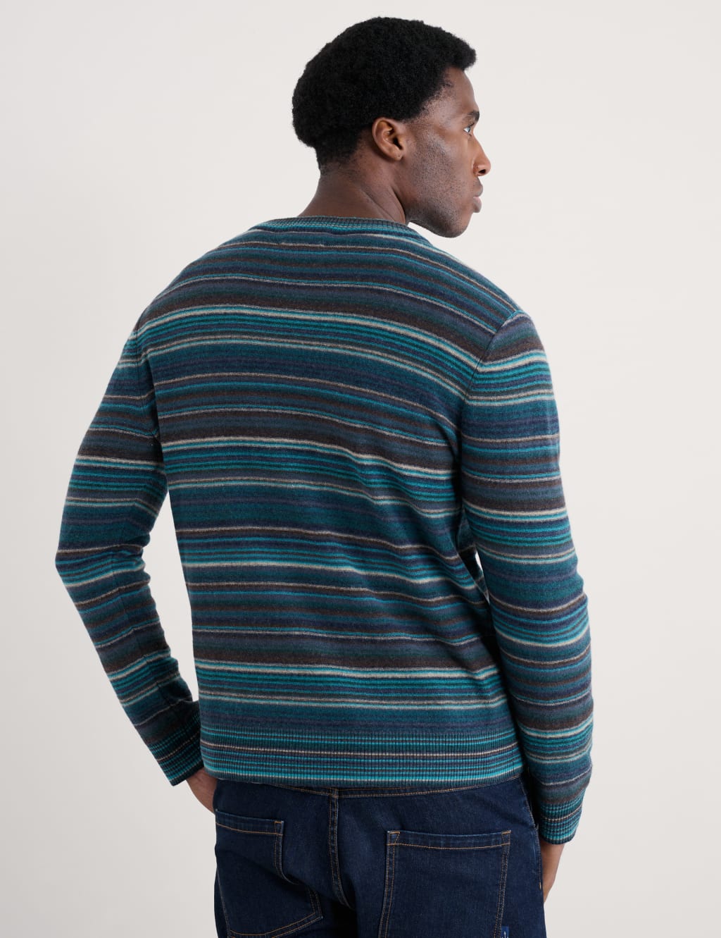 Lambswool Rich Crew Neck Ribbed Jumper 4 of 4