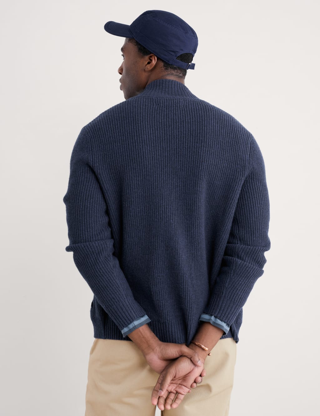 Lambswool Rich Zip Up Textured Cardigan 4 of 4