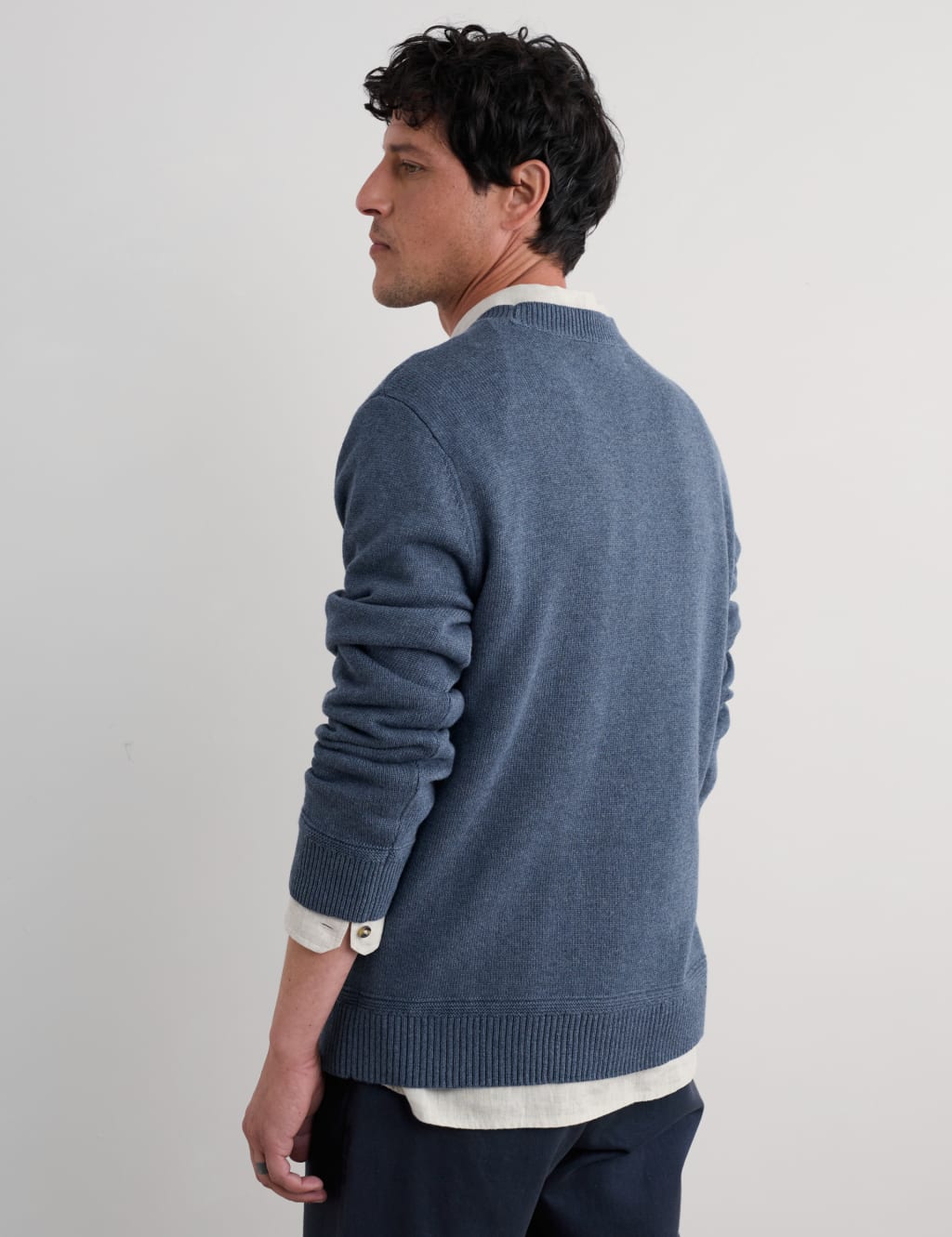 Pure Cotton Crew Neck Jumper 3 of 4