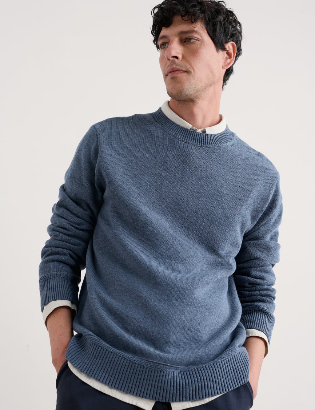 Pure Cotton Crew Neck Jumper 4 of 4