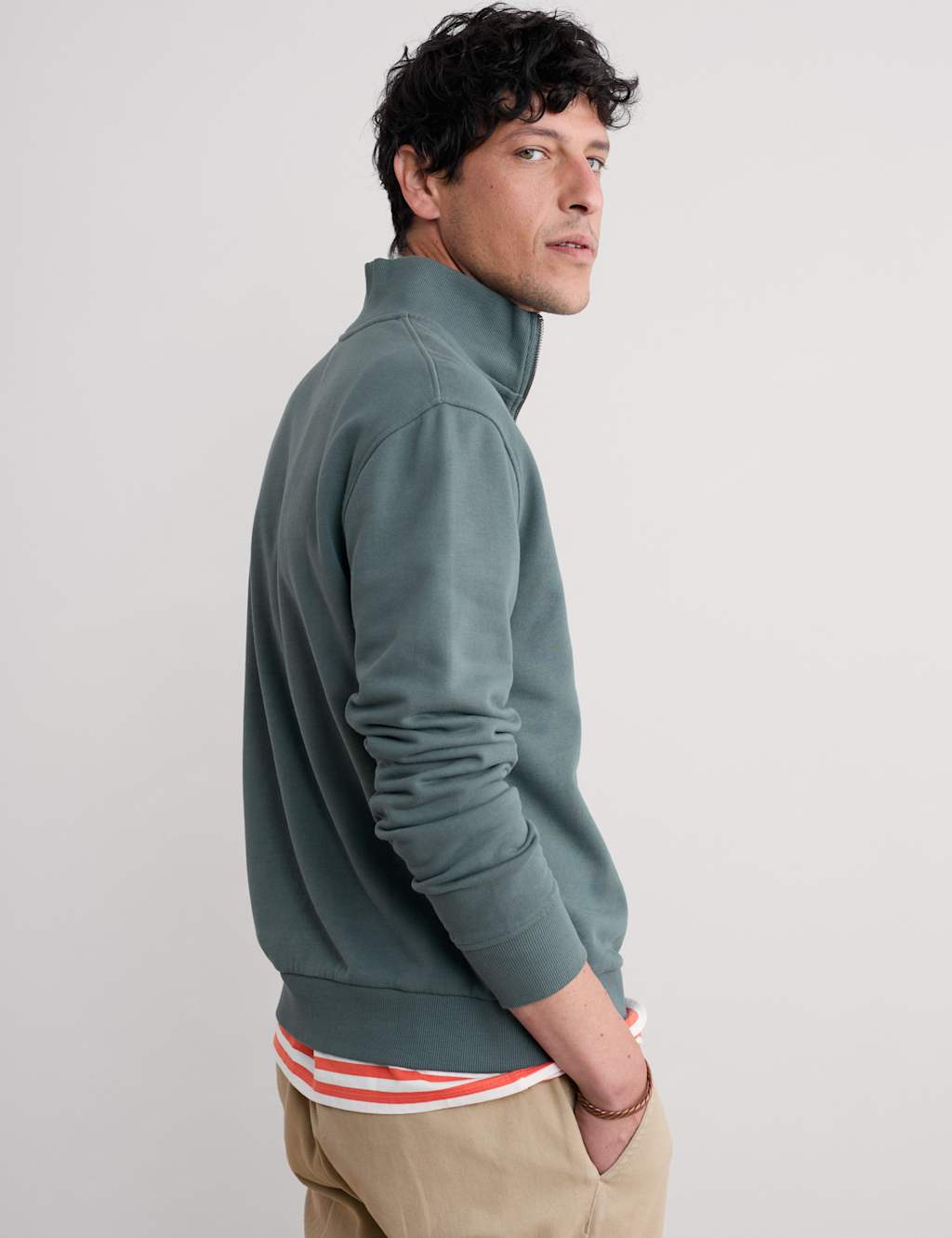 Pure Cotton Half Zip Sweatshirt 3 of 4
