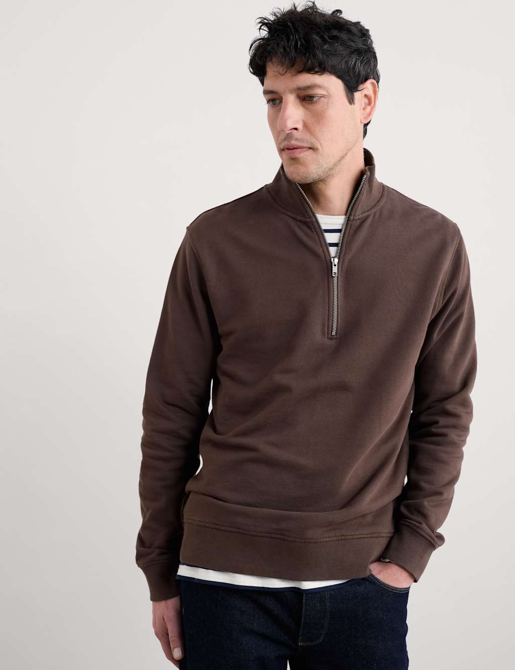 Pure Cotton Half Zip Sweatshirt 3 of 4