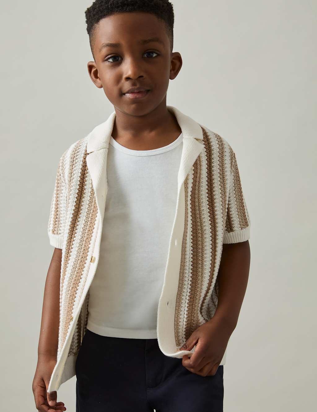 Pure Cotton Striped Knitted Shirt (3-14 Yrs) 3 of 4