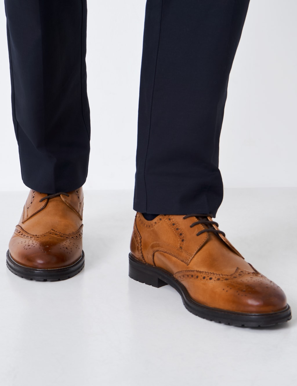 Mens all leather brogues clearance