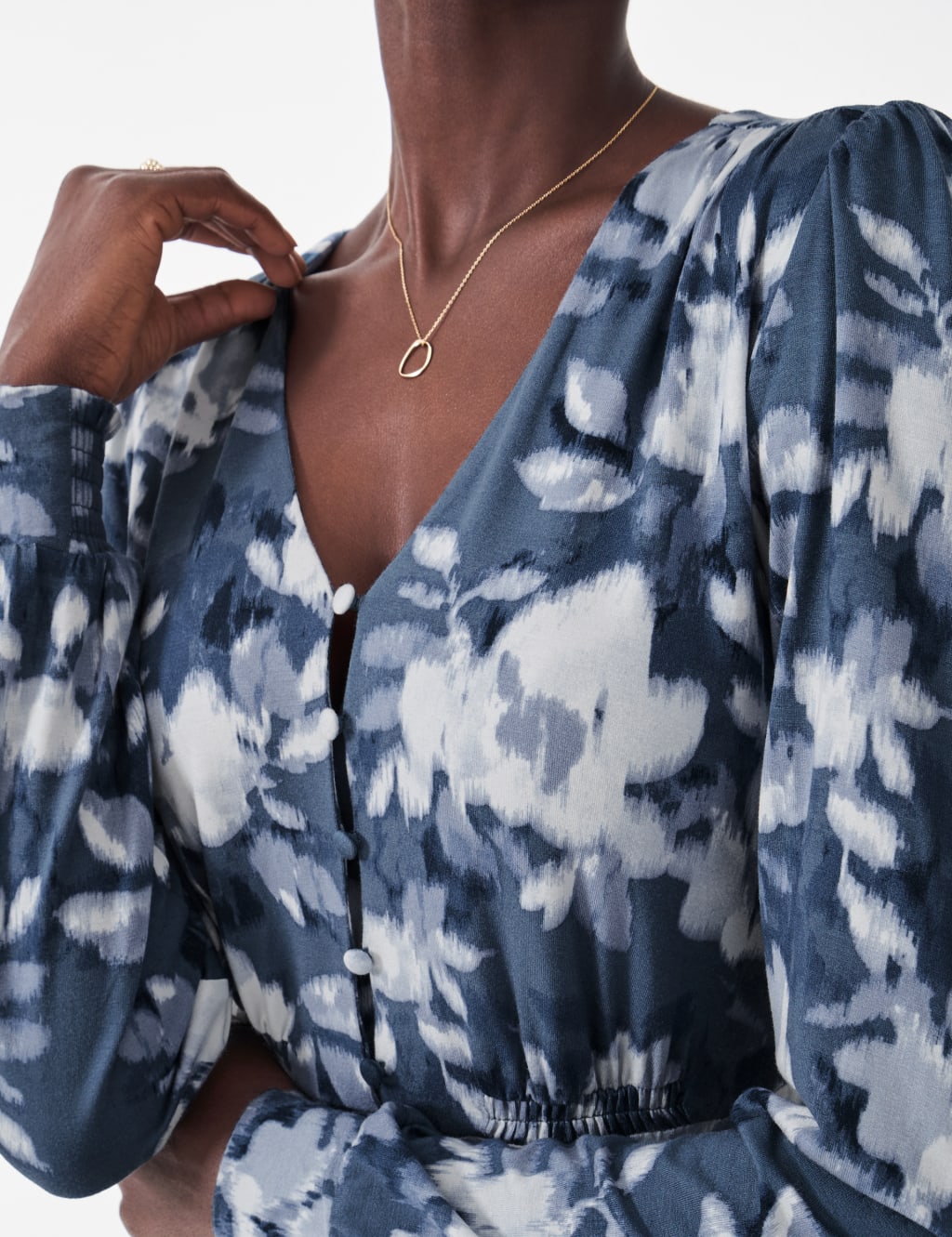 Jersey Floral V-Neck Midi Tea Dress 5 of 5