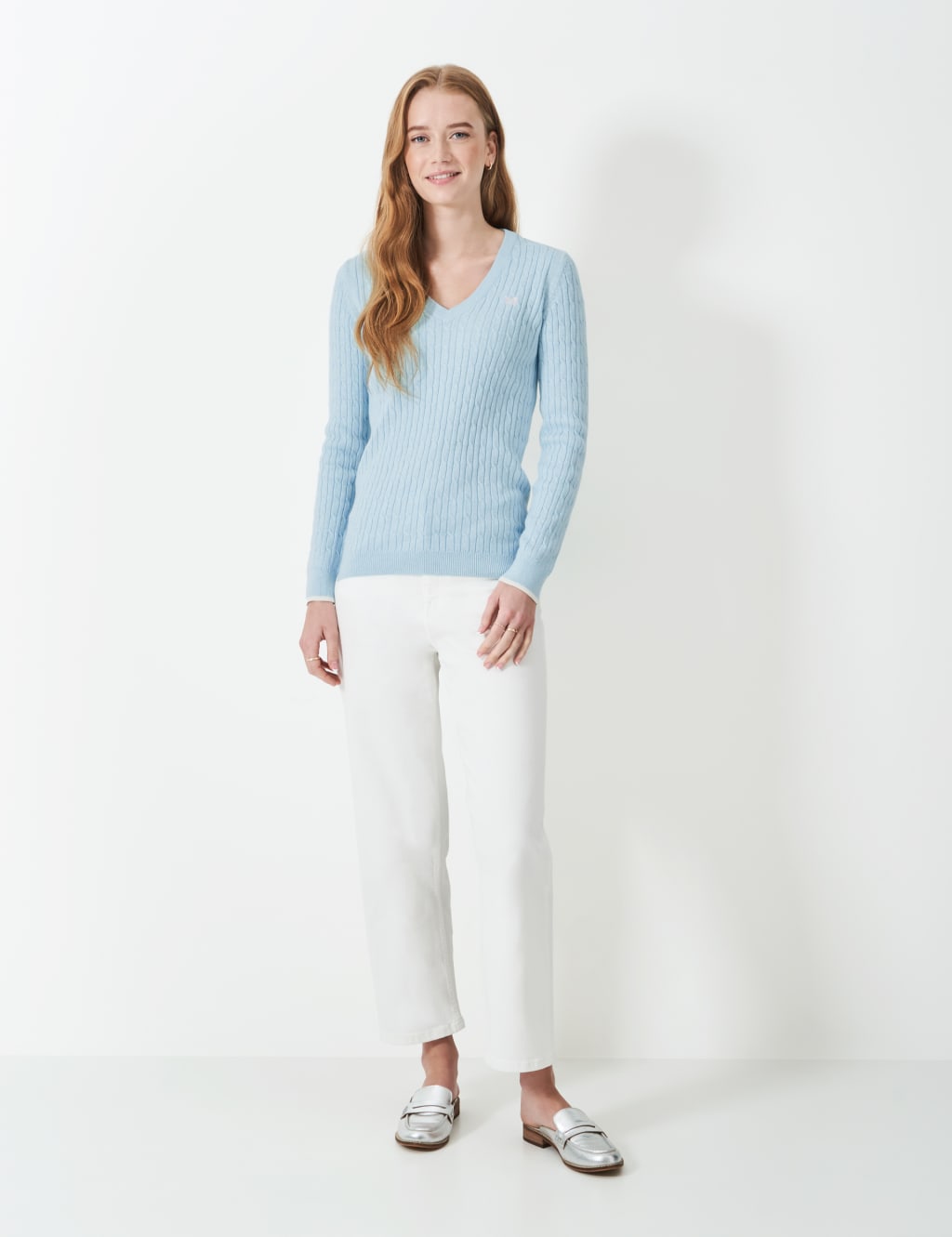 Cotton Rich Cable Knit Jumper with Cashmere 3 of 5