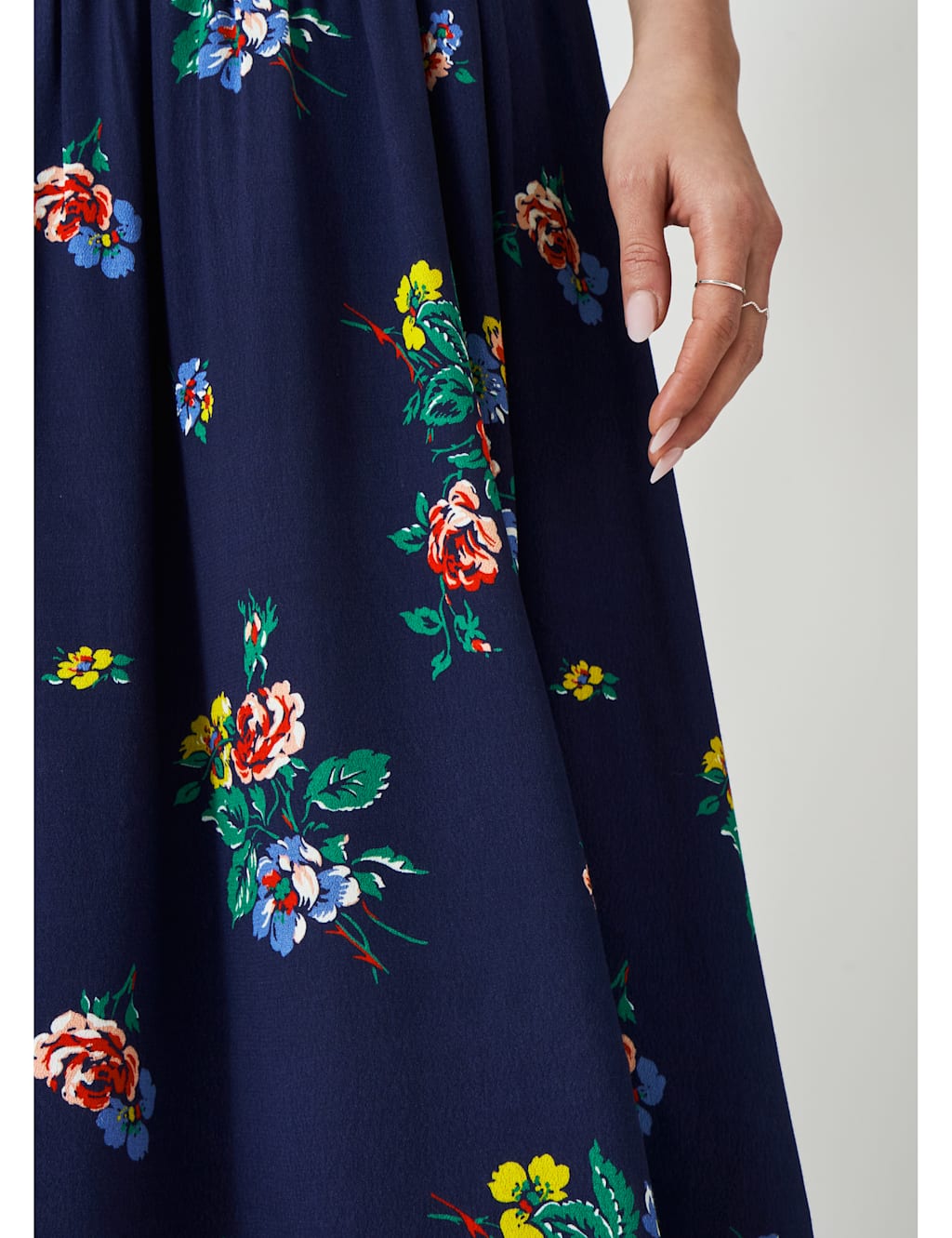 Floral Pleated Midi A-Line Skirt 4 of 5