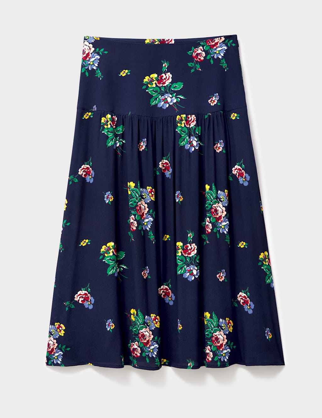 Floral Pleated Midi A-Line Skirt 2 of 5