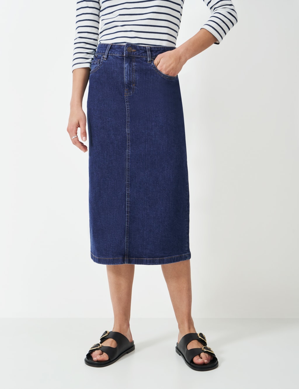 Denim Midi Skirt 3 of 5