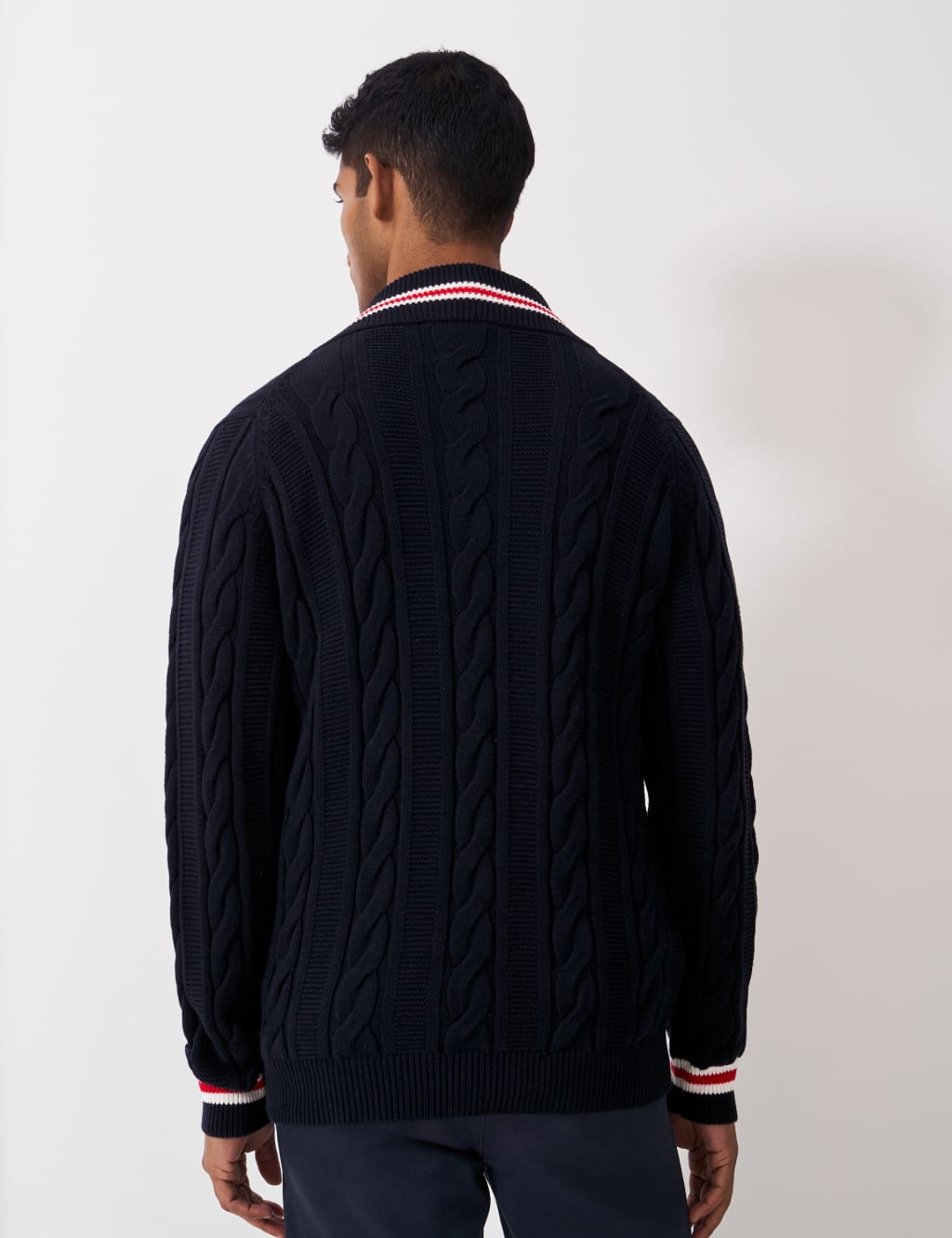Pure Cotton Cable V-Neck Jumper 4 of 5