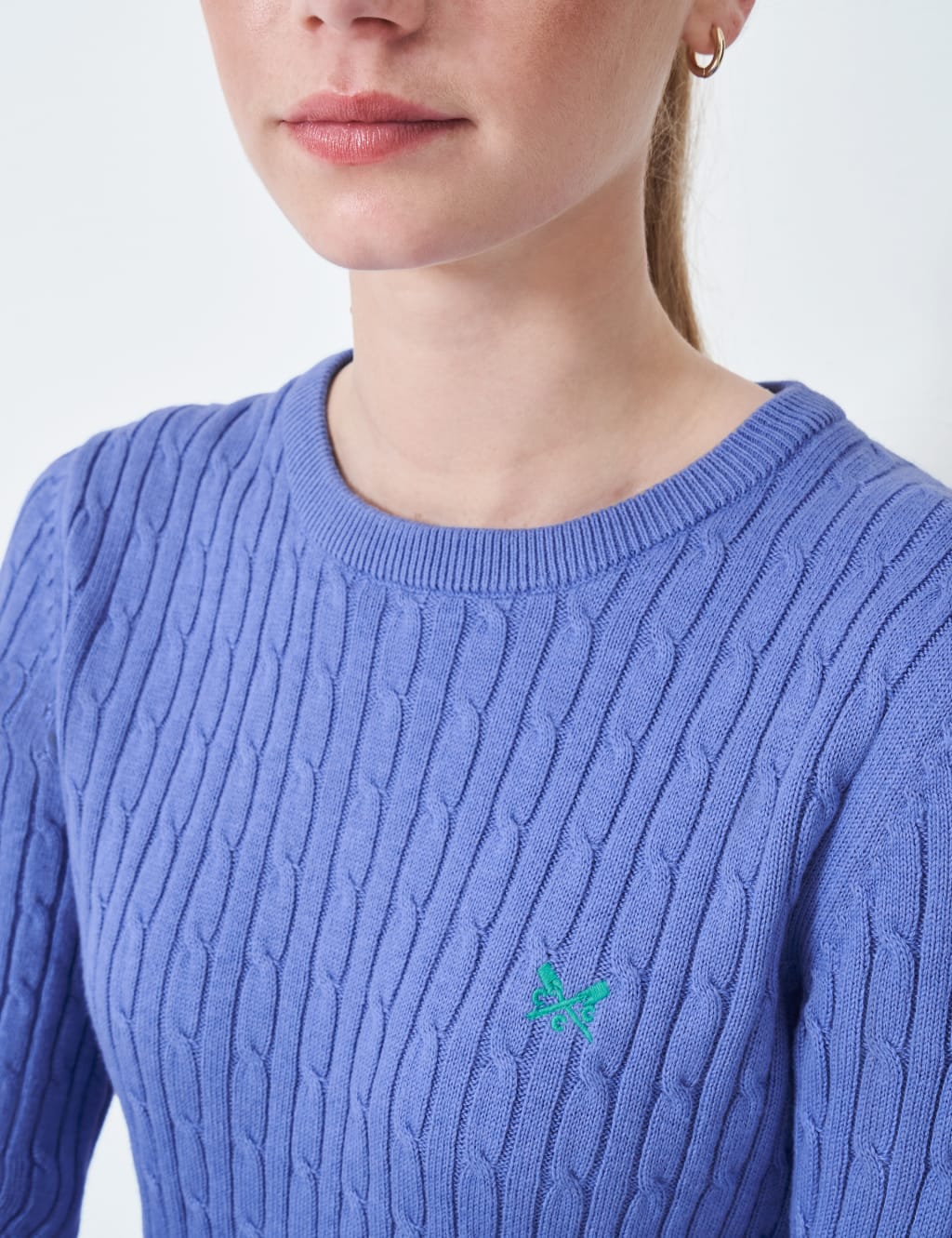 Cotton Rich Cable Knit Crew Neck Jumper 5 of 5