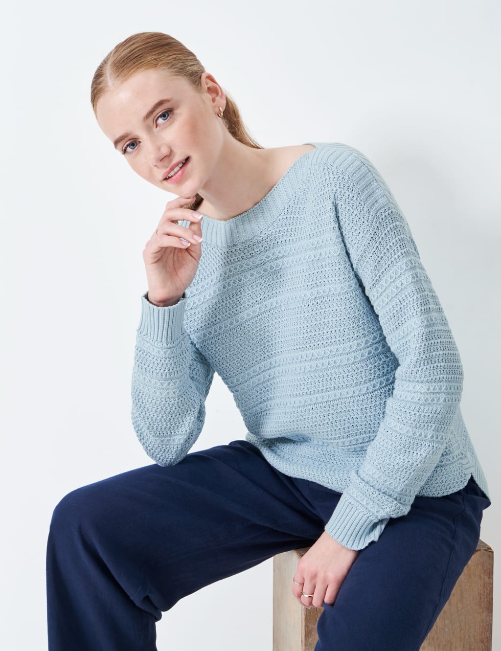 Cotton Blend Textured Jumper 1 of 5