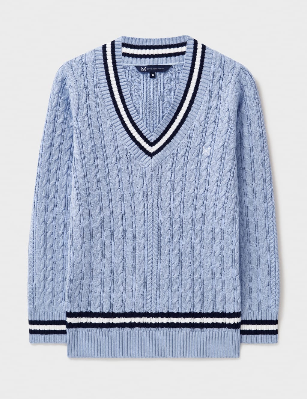 Pure Cotton Cable Knit V-Neck Cricket Jumper 2 of 5