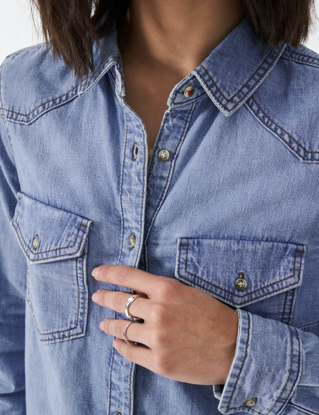 Denim Stitch Detail Shirt 5 of 5