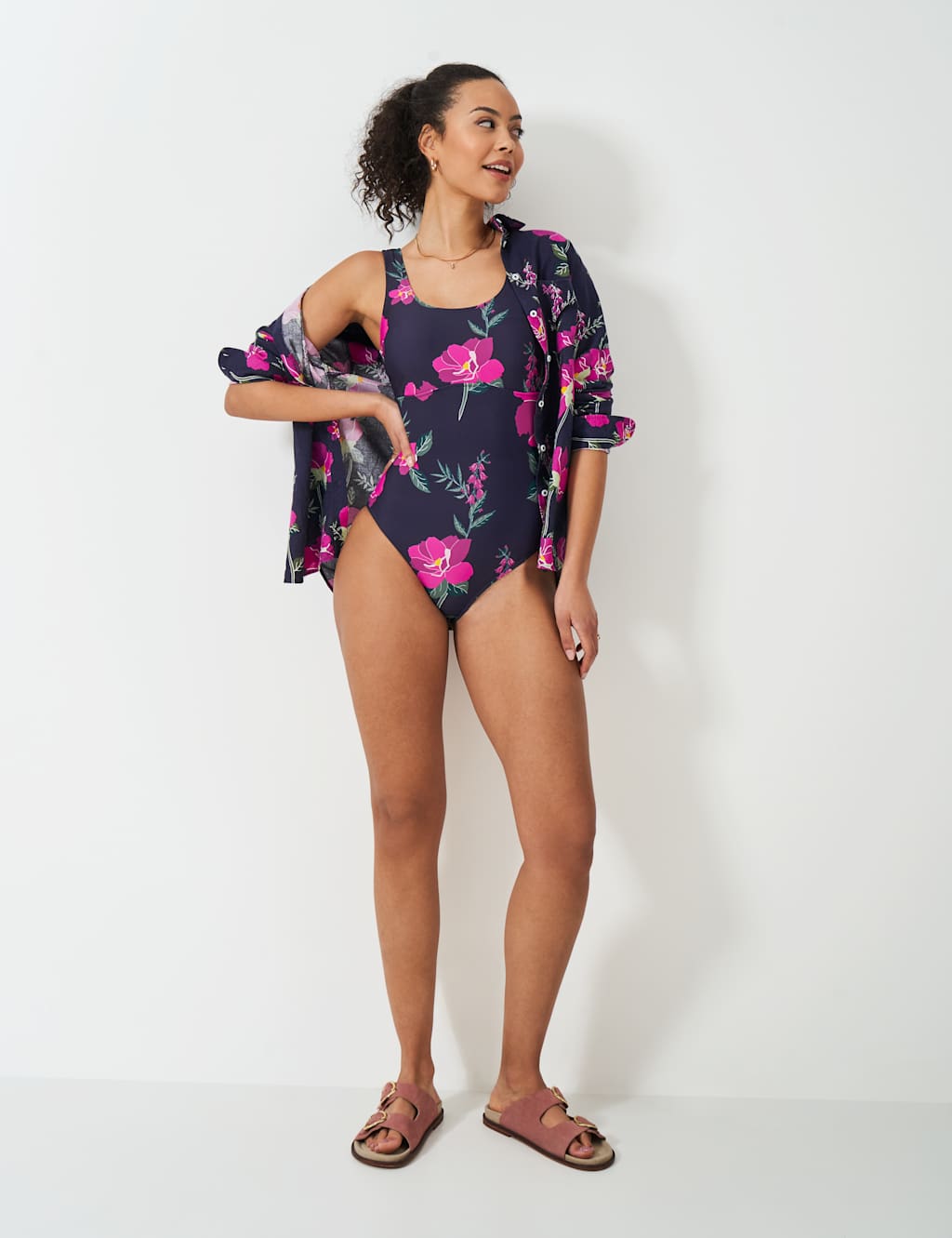 Floral Scoop Neck Swimsuit 3 of 5