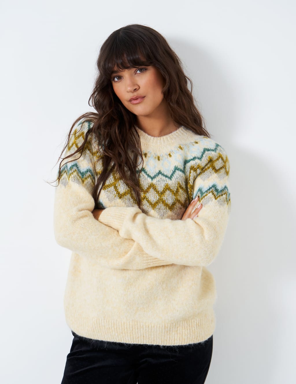 Fair Isle Crew Neck Jumper with Wool 1 of 5