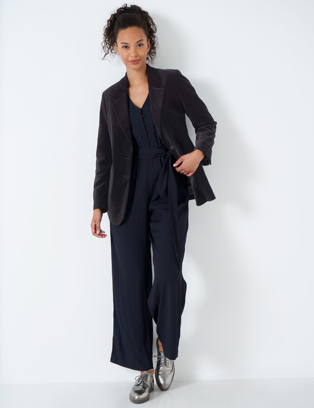 Velvet Single Breasted Blazer 5 of 5