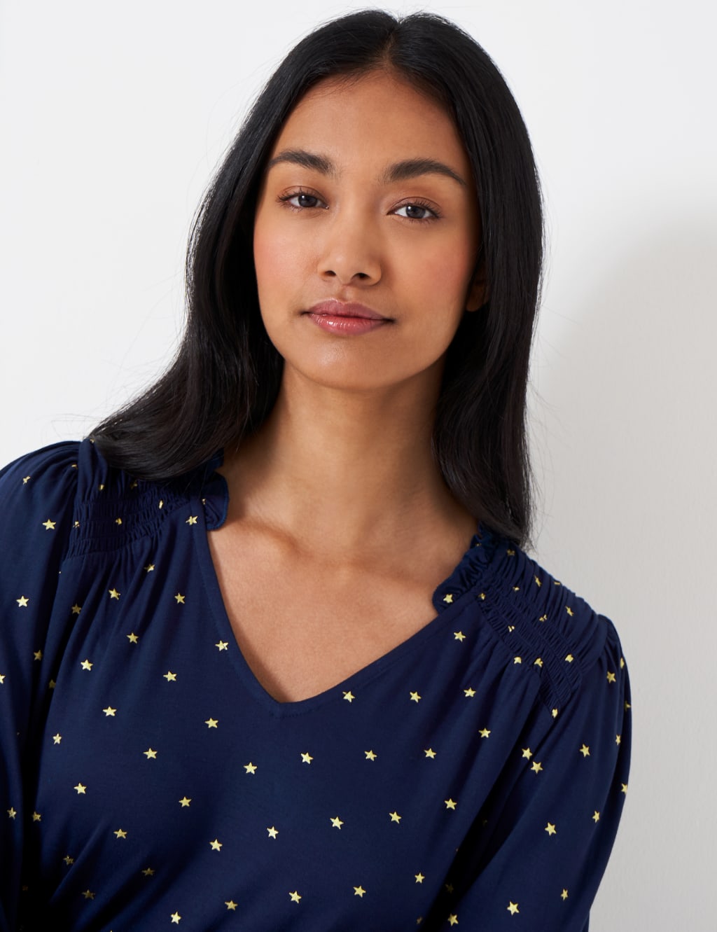 Star Print Shirred Top 5 of 5