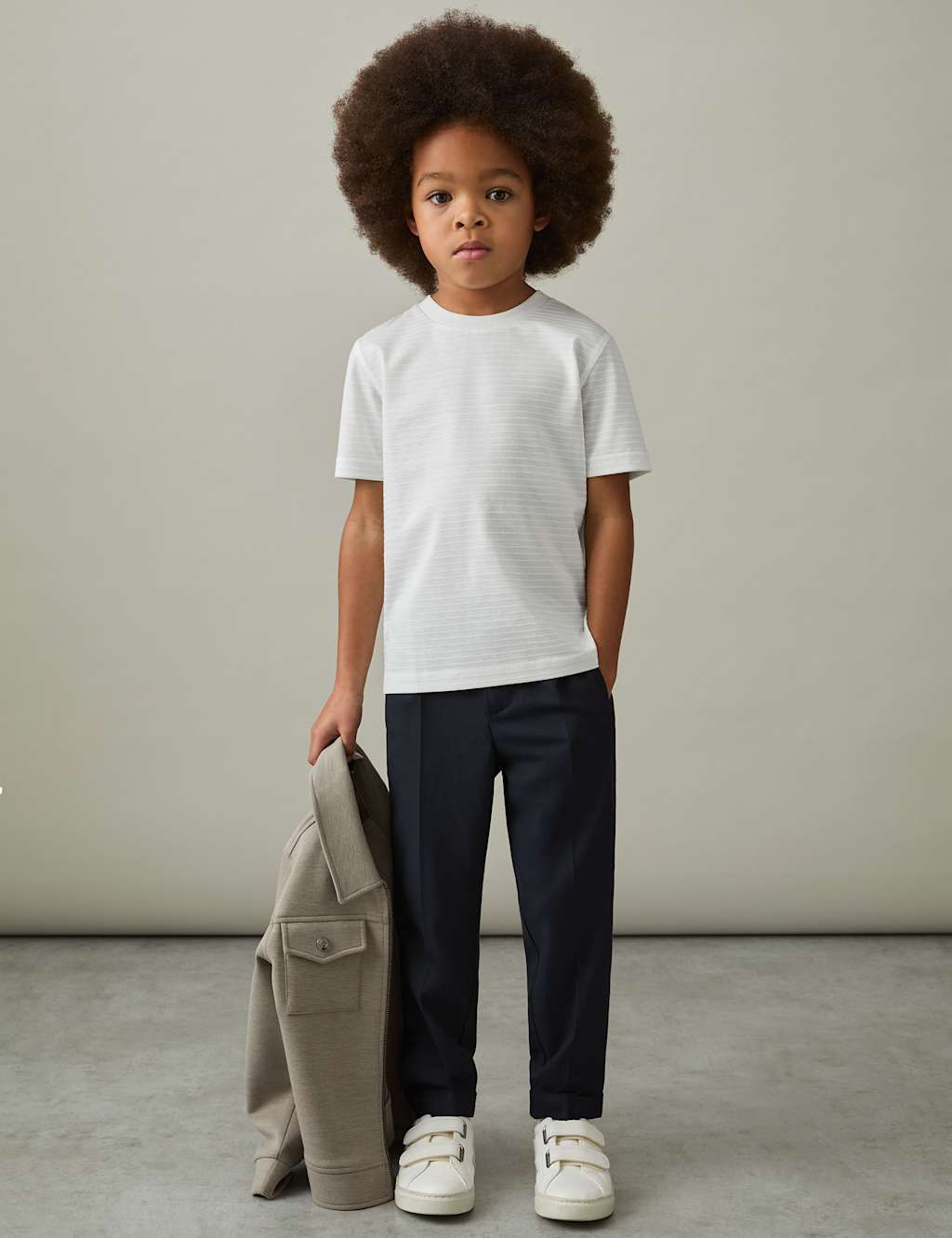 Pure Cotton Textured Stripe T-Shirt (3-14 Yrs) 1 of 4
