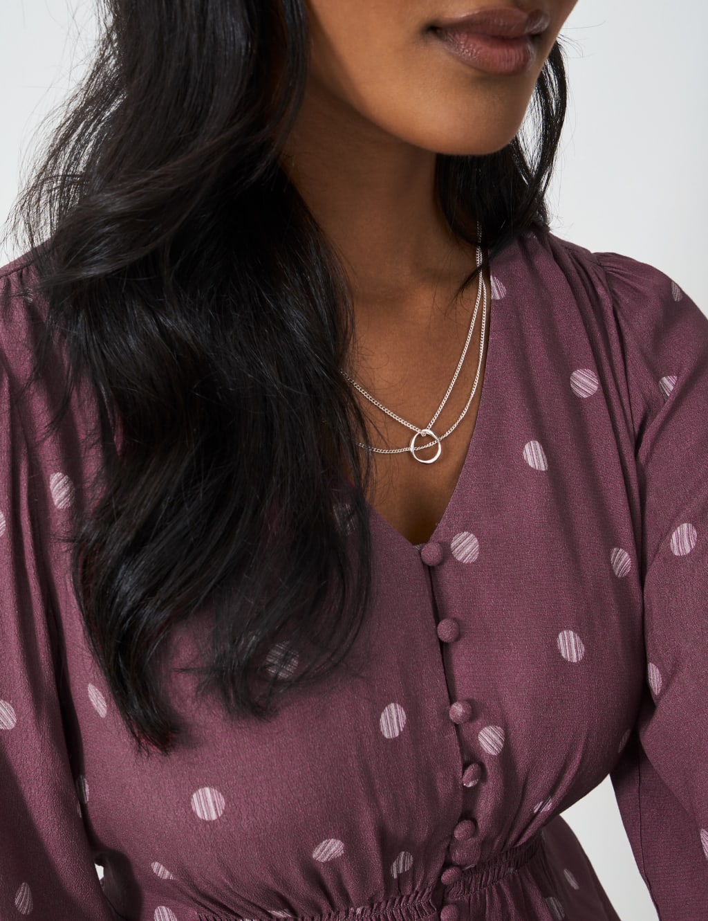 Polka Dot V-Neck Puff Sleeve Tea Dress 5 of 5