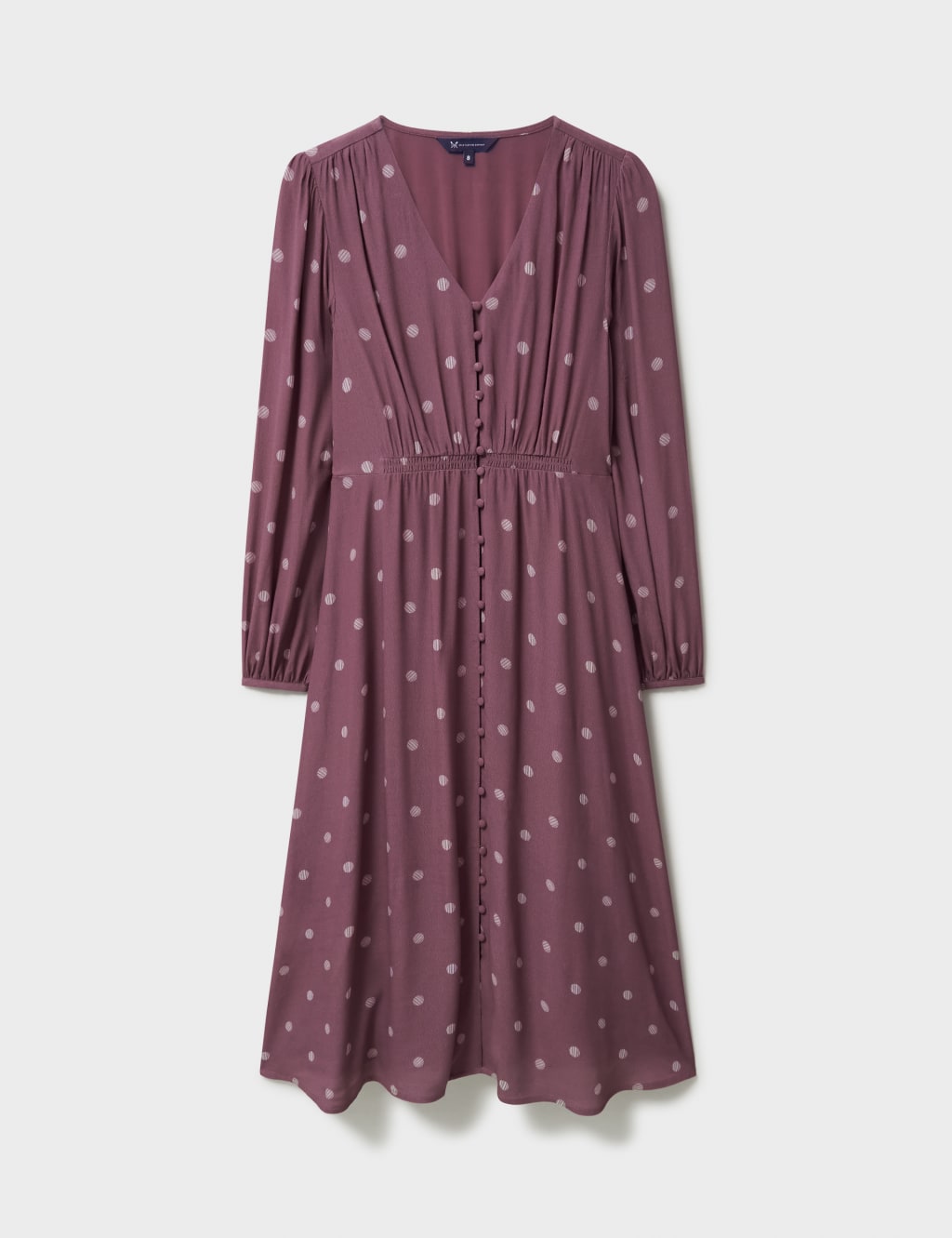 Polka Dot V-Neck Puff Sleeve Tea Dress 2 of 5