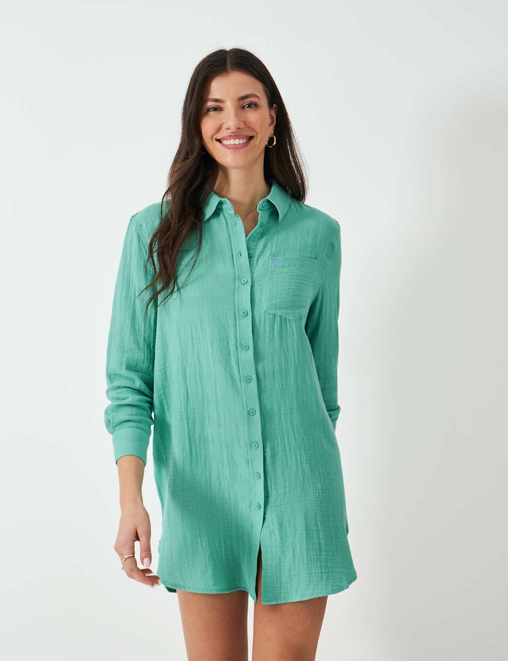 Pure Cotton Mini Beach Shirt Dress 3 of 5
