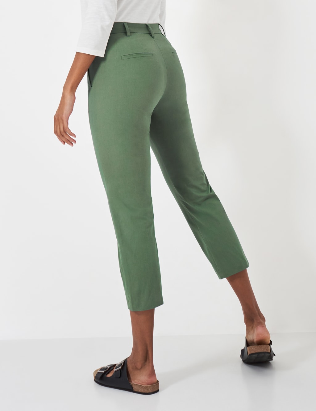 Cotton Rich Tapered Cropped Chinos Crew Clothing M S