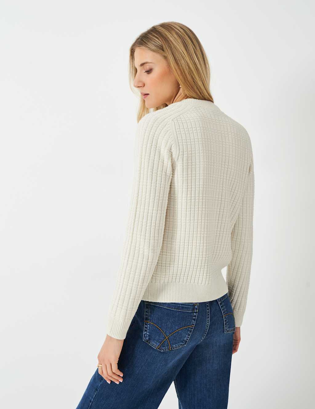 Cotton Blend Textured Collared Jumper 4 of 5