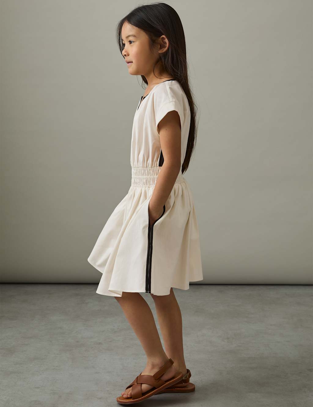 Pure Cotton Ruched Dress (4-14 Yrs) 3 of 4