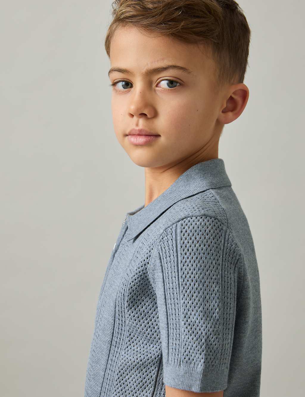 Knitted Half Zip Polo Shirt (3-14 Yrs) 3 of 4
