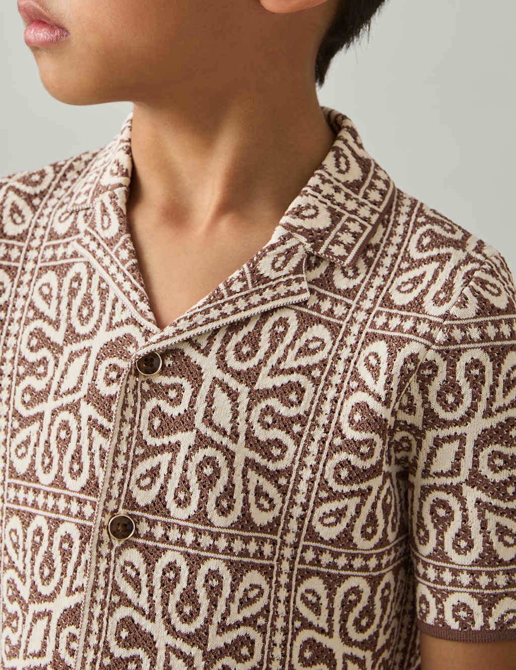 Patterned Knitted Cuban Shirt (3-14 Yrs) 3 of 4