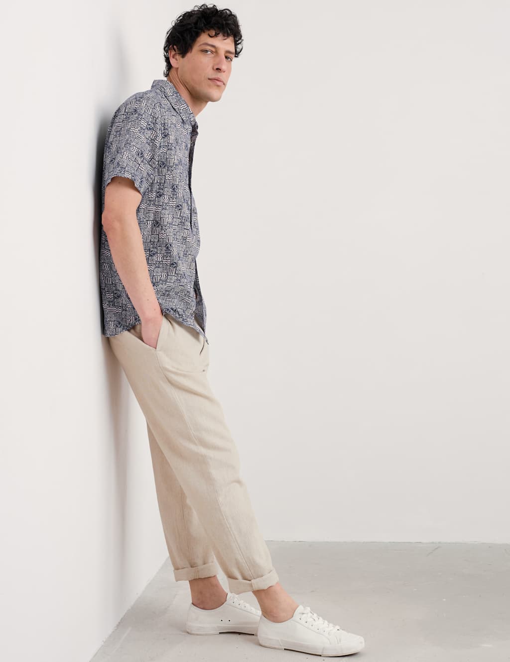 Pure Linen Blue Heron Shirt 5 of 5