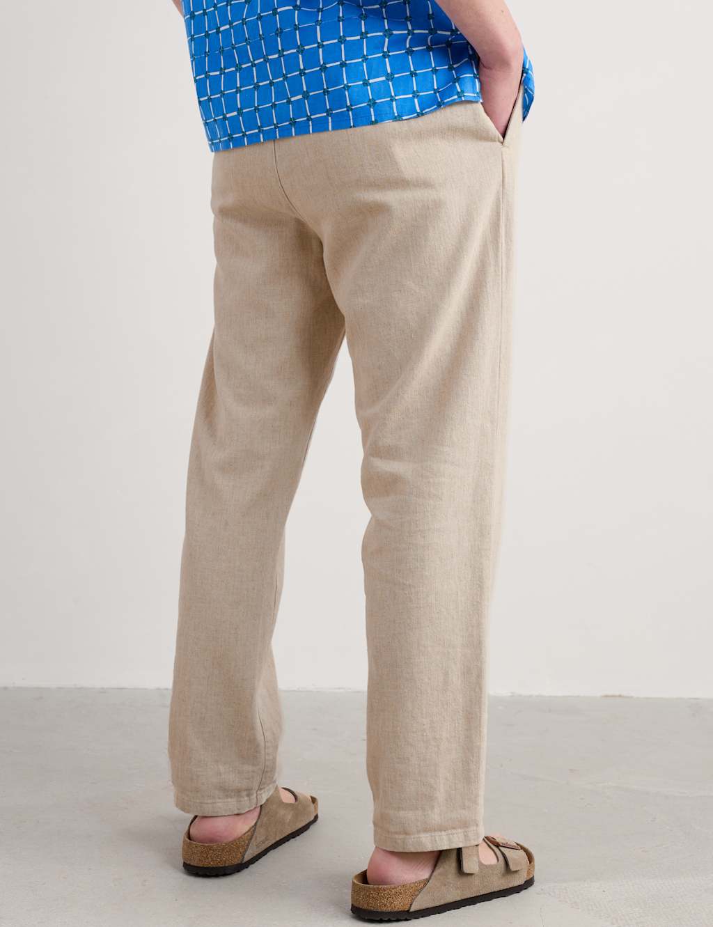 Slim Fit Linen Blend Trousers 3 of 4
