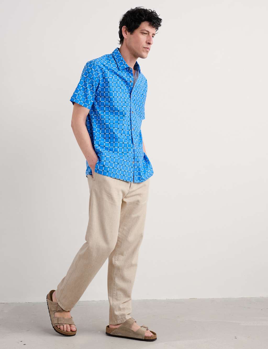 Slim Fit Linen Blend Trousers 4 of 4