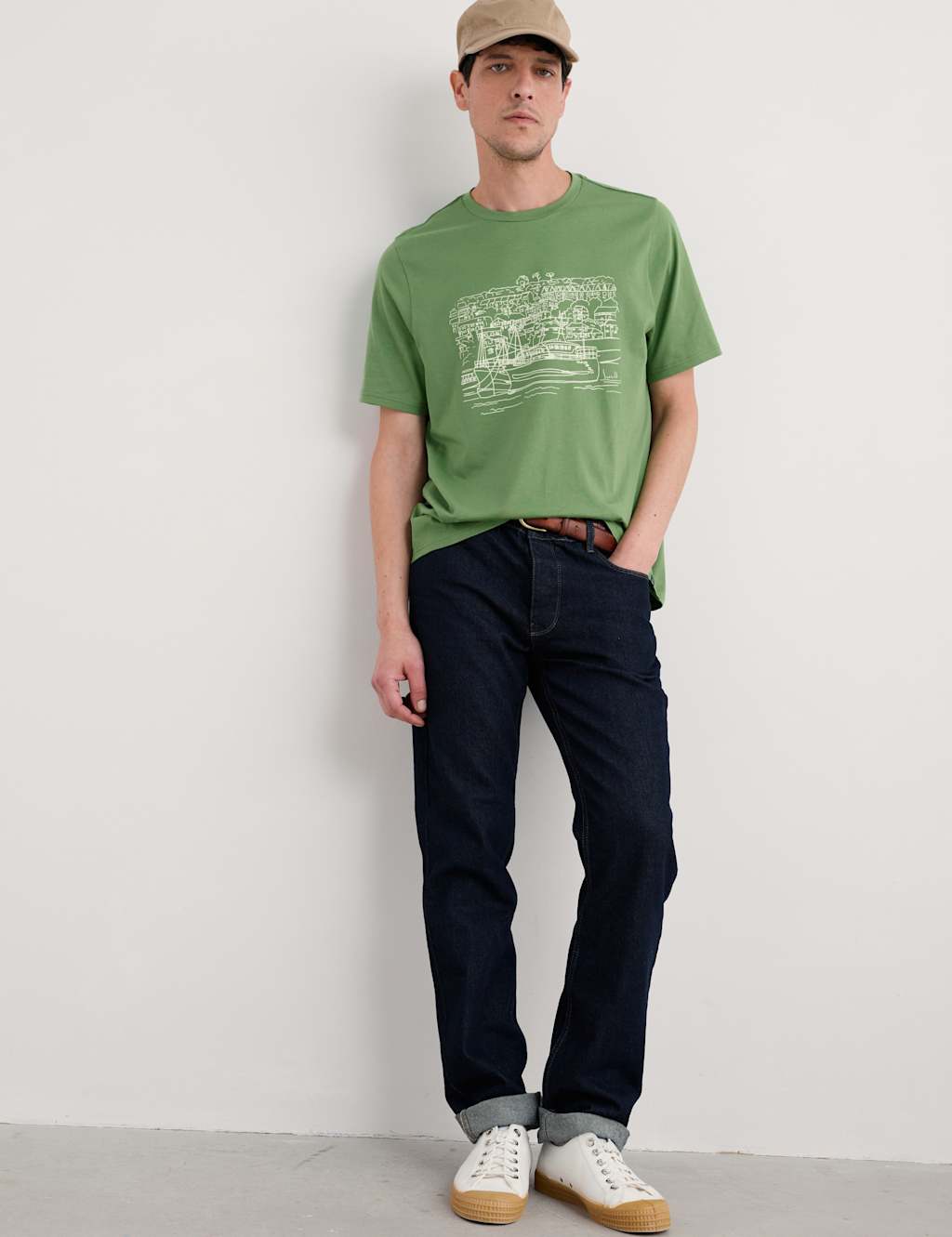 Pure Cotton Boat Print T-Shirt 2 of 4