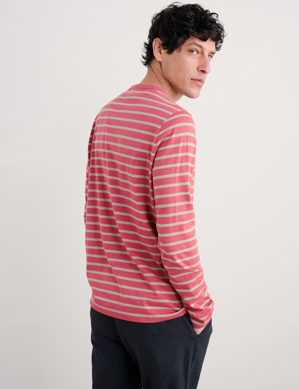 Pure Cotton Striped Long Sleeve T-Shirt 3 of 4