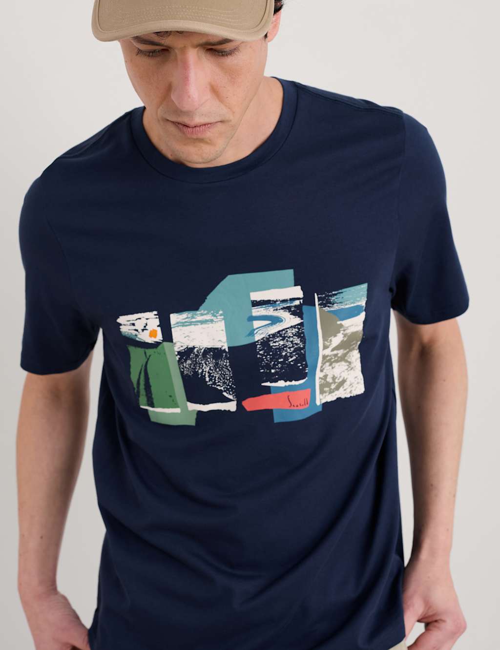Pure Cotton Printed Crew Neck T-Shirt 2 of 4