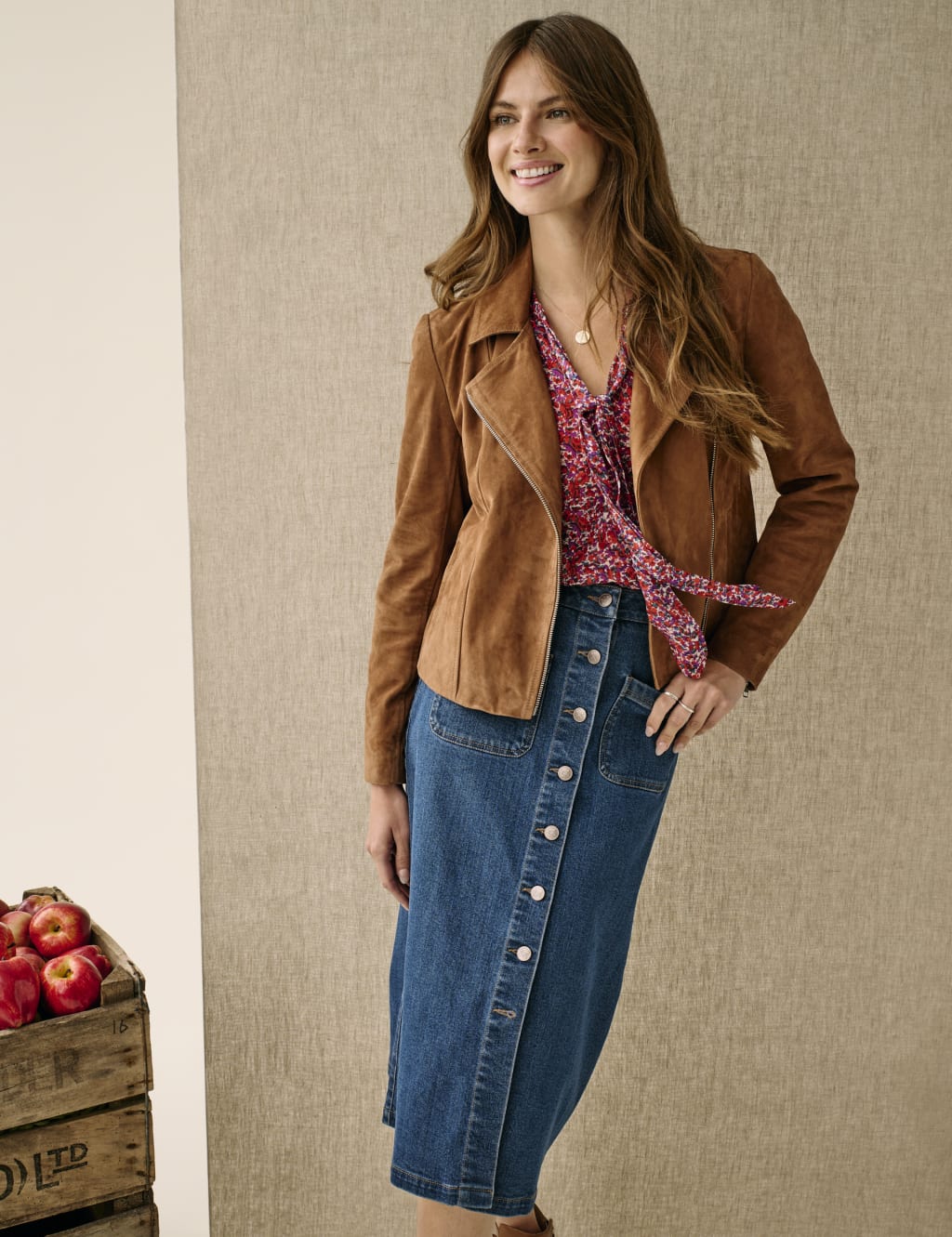 Suede Collared Biker Jacket 3 of 6