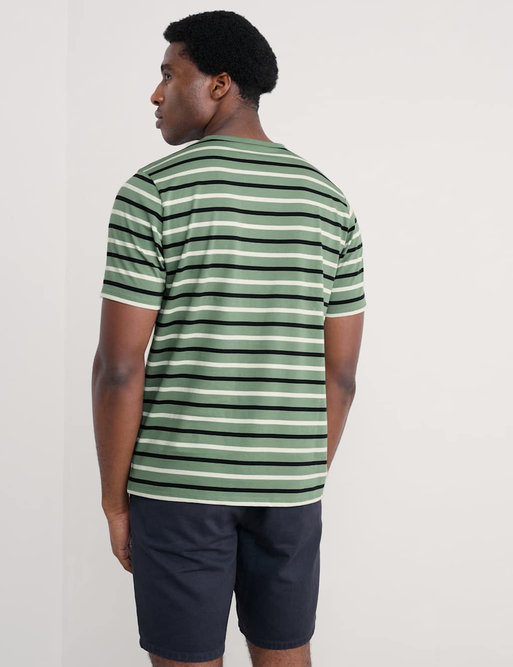 Pure Cotton Striped Crew Neck T-Shirt 3 of 4
