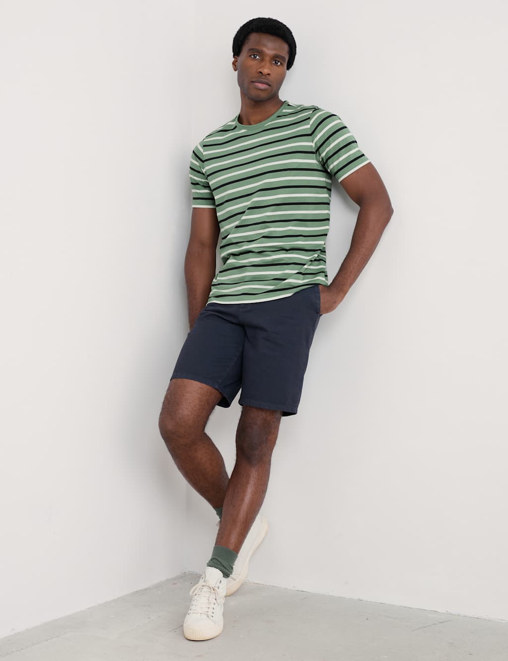 Pure Cotton Striped Crew Neck T-Shirt 4 of 4