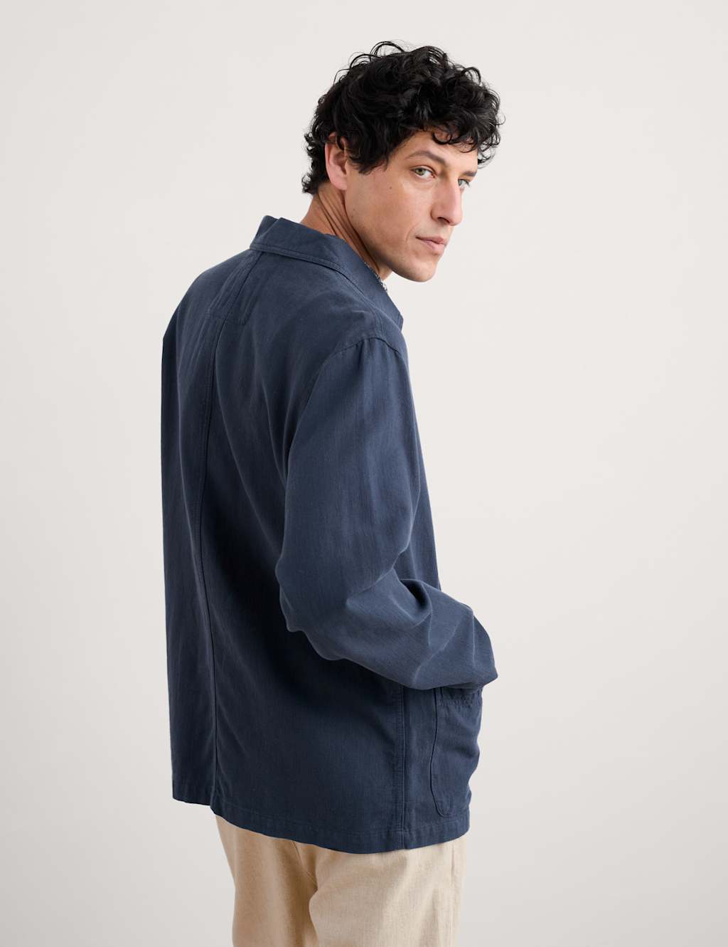 Linen Blend Utility Overshirt 3 of 4