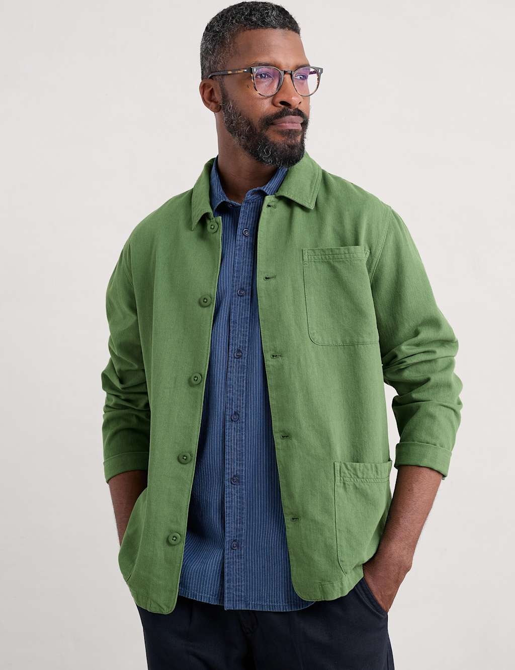 Linen Blend Utility Overshirt 2 of 4