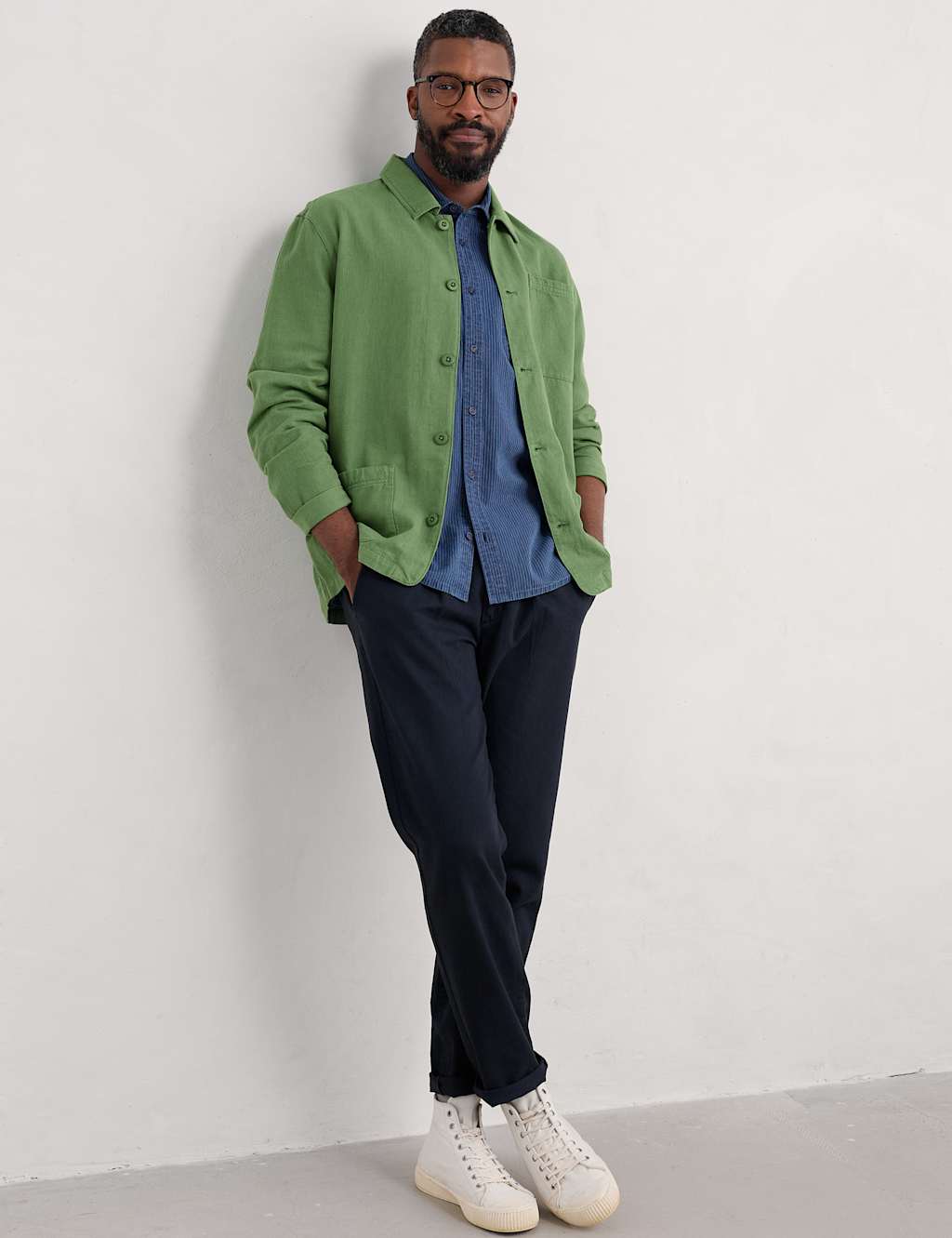 Linen Blend Utility Overshirt 3 of 4