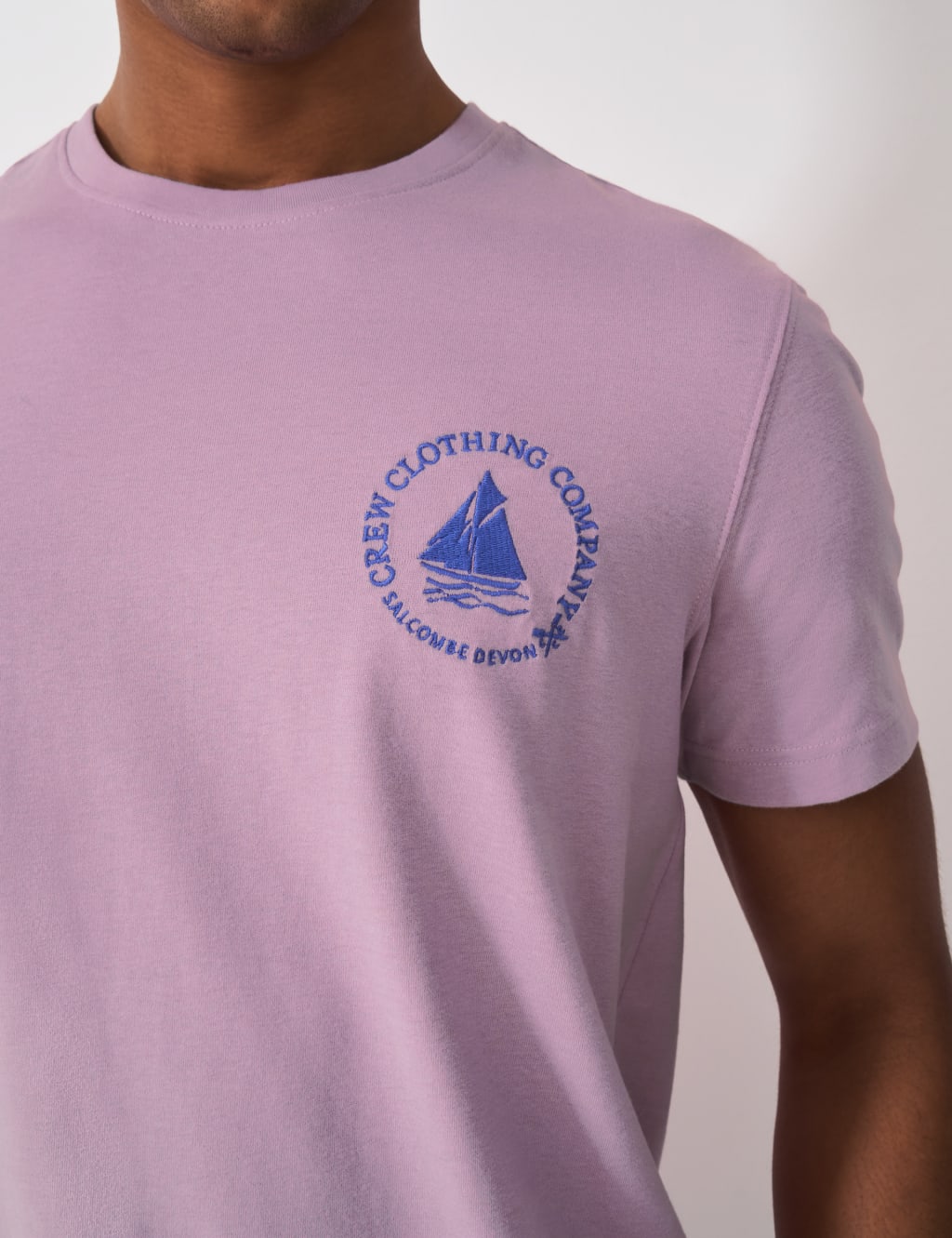 Pure Cotton Embroidered Boat Graphic T-Shirt 5 of 5