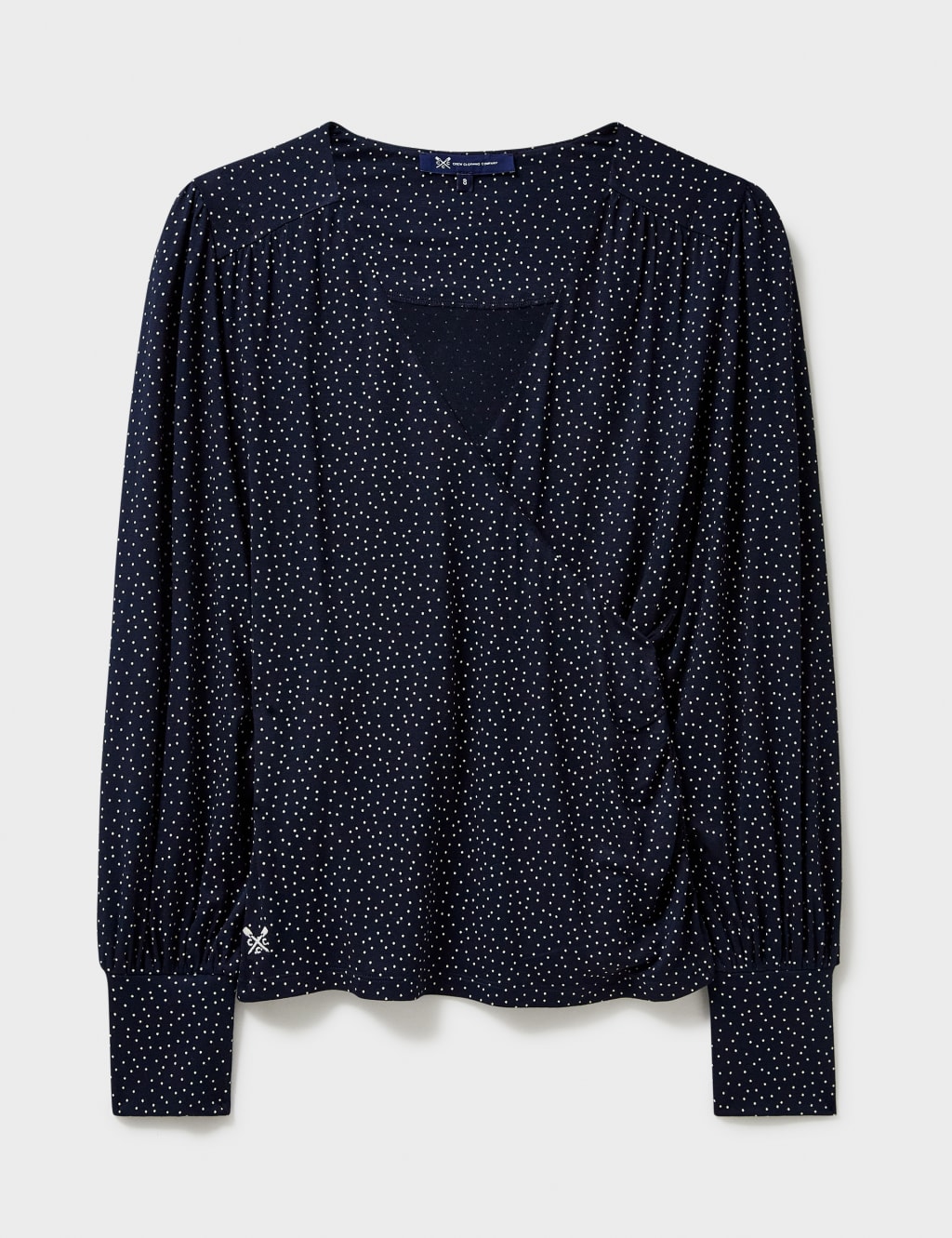 Jersey Polka Dot V-Neck Wrap Top 2 of 5