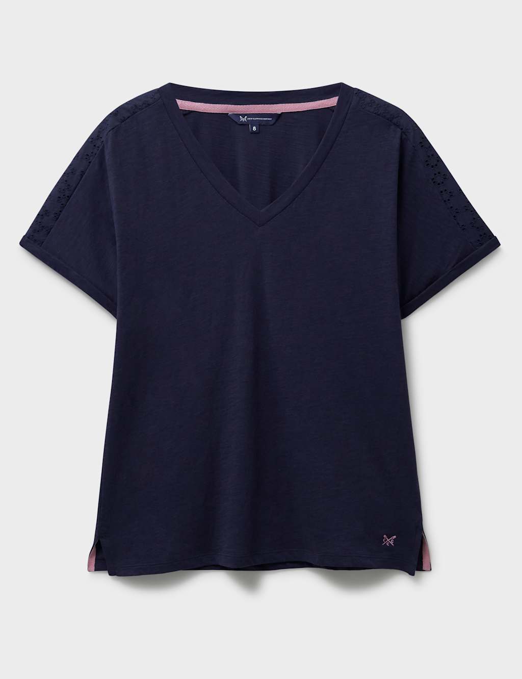 Pure Cotton V-Neck Cut Out Detail T-Shirt 2 of 5
